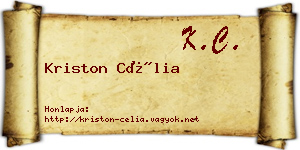 Kriston Célia névjegykártya